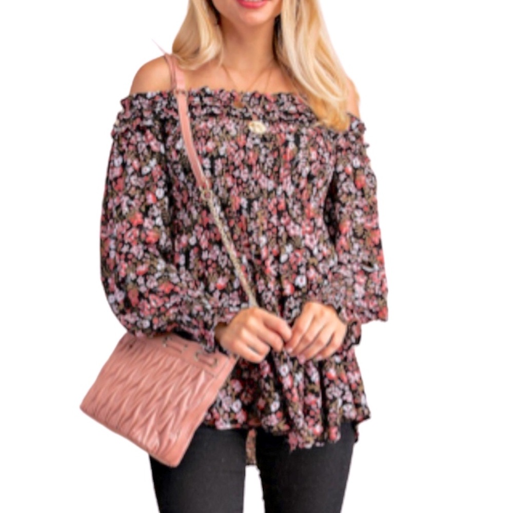 Kori Floral Smocked Long Sleeve Top
